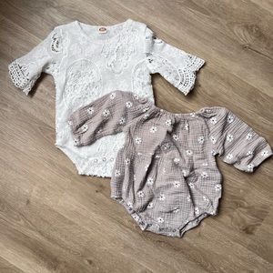 Onesie - no size see measurements. My guess is 9-12 months